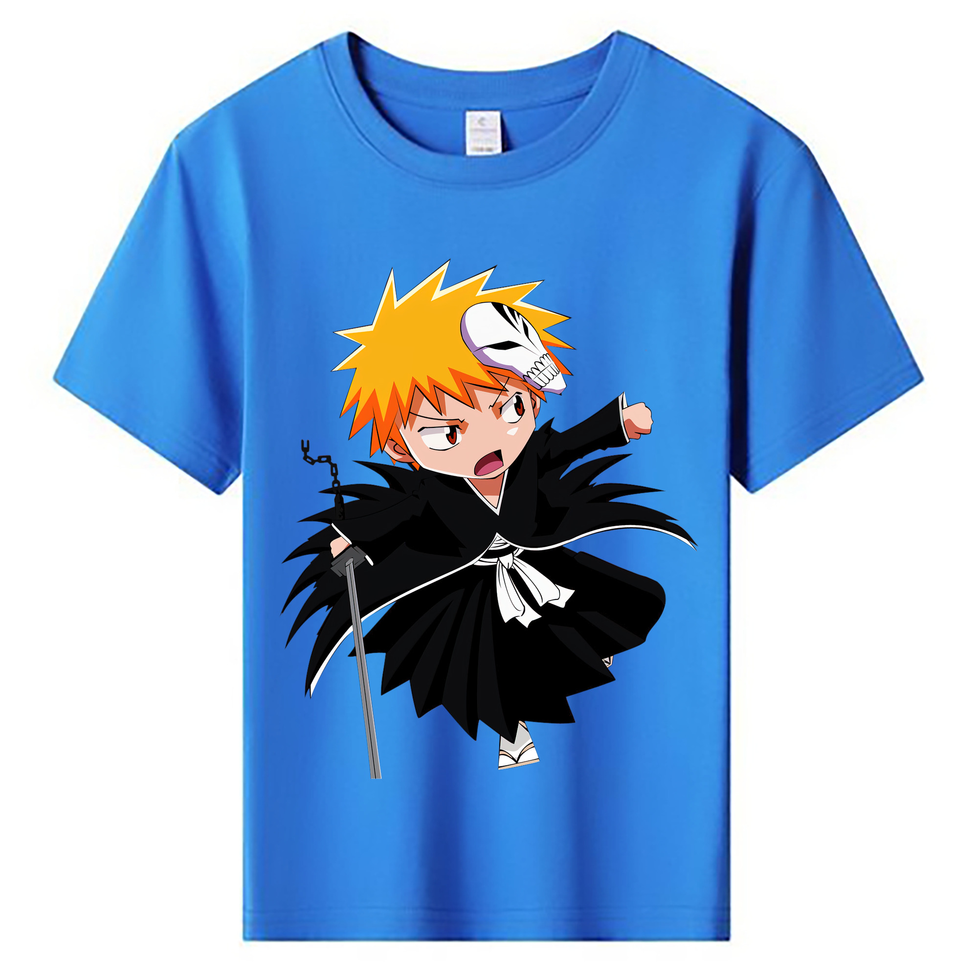 （画像用） ブリーチ 黒崎一護（くろさき いちご）BLEACH Kurosaki Ichigo 綿100％キッズTシャツ（フロントプリント）